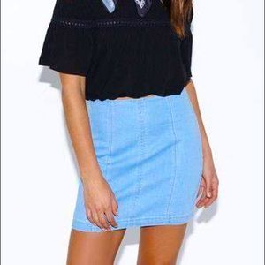 Fitted Jean Skirt